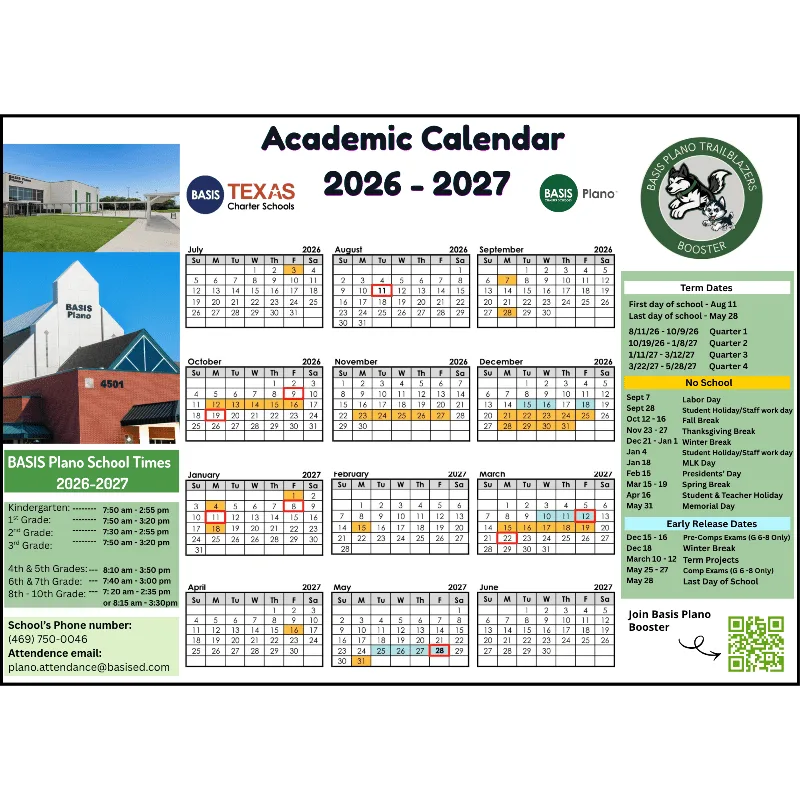 Calendar Magnet &mdash; BASIS Plano Booster spirit wear